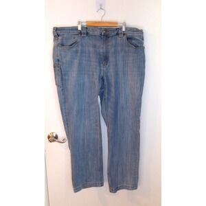 Duluth Trading Co. Relaxed Fit Carpenter Jeans Light Wash Denim 42x30 /#‎ 5184